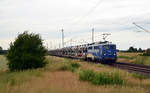 140 759 der evb schleppte am Abend des 28.06.20 einen vollen BLG-Zug durch Gräfenhainichen Richtung Bitterfeld.