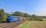 EVB 192 005 mit einem Holzzug am 11.09.2020 bei Fulda