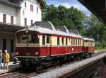 WUMAG-Triebwagen von 1926 und WUMAG-Beiwagen von 1932 in Sebnitz - 06.08.2005