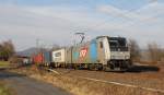 185 680-6 mit Containerzug in Fahrtrichtung Norden.