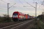 Ende Oktober 2013 war EVB 420 13 mit einem Containerzug bei Elze(Han) auf dem Weg Richtung Norden.