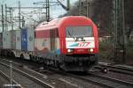 EVB 42013 zog einen intermodal am 17.01.14 durch hh-harburg