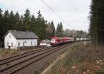 Am 20.02.14 brachten zwei ER 20 der EVB einen Containerzug von Hamburg nach Wiesau.