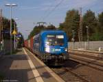 182 911-8 evb logistik mit einem evb Containerzug, bei der Einfahrt in Bienenbüttel und fuhr später weiter in Richtung Uelzen.