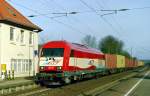 EVB 420 13 mit DGS 59014 (Hamburg-Waltershof–Bremerhaven-Speckenbttel) am 17.02.2007 in Sprtze