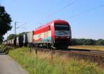 420 12 (223 032-4) der EVB dröhnt mit einem Containerzug in Richtung Norden.