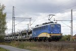 evb 140 774-1 mit einem Autozug in Dedensen Gümmer, am 05.10.2016.