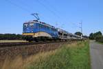 140 774-1 der EVB mit voll beladenem Autotransportzug in Fahrtrichtung Nienburg(Weser).