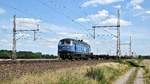 EGP 225 006 mit Flachwagen in Richtung Wunstorf (Dedensen-Gümmer, 16.07.18).