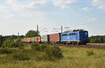 EGP mit der schicken 140 627-1 und einem Containerzug, kommend aus Richtung Hamburg.