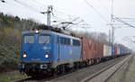 EGP mit 140 876-4 (91 80 6 140 876-4 D-EGP) mit Containerzug aus Hamburg am 27.11.18 Bf.