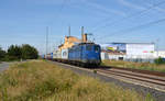 140 678 der EGP schleppte am 20.07.19 einen Containerzug durch Landsberg Richtung Bitterfeld.