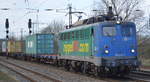 EGP mit  140 838-4  (NVR: 91 80 6140 838-4 D-EGP) und Containerzug am 11.03.20 Durchfahrt Bf.