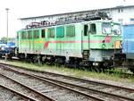 142 133 der Eisenbahngesellschaft Potsdam, fotografiert am 04.07.2020 im historischen Lokschuppen Wittberge