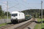 EGP 223 157 mit leeren Autotransportwagen bei Paindorf, 16.08.2023