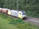 ES 64 U2-002 der Eisenbahn Gesellschaft Potsdam (EGP) durchfhrt mit einem Sandzug Bottrop.