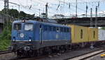 Eisenbahngesellschaft Potsdam mbH, Potsdam (EGP) mit ihrer  140 656-0  (NVR:  91 80 6140 656-0 D-EGP ) und einem Containerzug am 15.07.24 Höhe Bahnhof Hamburg-Harburg.