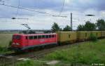 EGP 140 853-3 mit Containerzug von Buna nach Bremerhaven, fotografiert in Halle / Saale am 11.07.2012