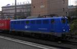 140 853-3 der EGP mit Containerzug in Hamburg-Harburg.