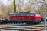 16.3.21 - Sande Bahnhof. BR 218 139 der ELV im Sander Bahnhof.