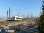 EB VT 302  Stadt Zeitz  (95 80 0650 241-2 D-EIB) als Tfzf Richtung Erfurt, am 24.01.2020 in Erfurt-Linderbach.