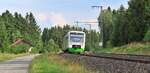 VT 336 + 314 der Erfurter Bahn sind auf der Relation Hof - Gera (Leipzig) im Vogtland bei Kornbach unterwegs. 13.08.2021