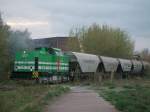 Am 15.4.11 schob die EB Lok 20 LISA 1, 5 Getreidewagen aufs Hauptgleis,um dann durch Bad Langensalza Hbf ber Gotha nach Erfurt zu kommen.