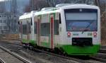 Elster Saale Bahn VT 311 steht in Gera Hauptbahnhof.