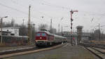 15.12.2018 / 132334 mit Sonderzug nach Schwarzenberg bei der Einfahrt in Zwickau/Sachs.