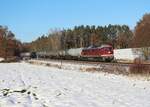 132 293-2 (EBS) fuhr am 17.02.22 durch Oberndorf nach Gera und dann nach Zeitz.