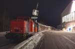 346 502 von Erfurter Bahnservice steht mit einem kurzem H-Wagenzug in Steinbach am Wald abgestellt.