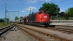 06.06.2014 EBS 1131 und EBS 142145 mit Getreidezug im Bf Neumark/Sachs.