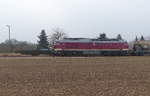 EBS 132 293-2 mit einem Getreidezug von Ebeleben nach Zürich-Herdern, am 11.02.2017 in Kühnhausen.