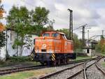 EGB 345 413 beim Eisenbahnfest zum Zwiebelmarkt, am 11.10.2020 beim Thüringer Eisenbahnverein in Weimar.