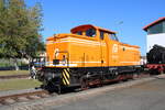 Erfurter Gleisbau V60 105-1 (98 80 3345 413-9 D-EGB) am 16.09.2023 beim Tag der offenen Tr bei der Erfurter Bahn in Erfurt Ost.