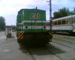 Am Sonntag den 01.06.08 war Lok 22 (Lisa 2) der Erfurter Industrie Bahn in Neckarbischofsheim Nord vor der SWEG Werkstatt abgestellt.