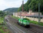 293 025-3  Lisa 2  der EiB durchfährt am 17. Juni 2014 solo Kronach in Richtung Saalfeld.