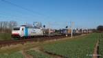 185 635-0 ERSR folgt im Blockabstand zum TX-Zug mit dem DGS 95405 Lübeck-Skandinavienkai - Duisburg-Hohenbudberg.