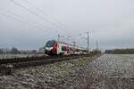 Der stark beschmierte ET 4.31 / 3427 009 A der Eurobahn als Triebfahrzeugfahrt in Kamen-Westick (23.12.2021)