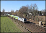 Railpool Lok 193827 ist hier in Osnabrück - Hellern mit dem Flix 1802 am 24.2.2019 auf der Rollbahn unterwegs nach Hamburg.