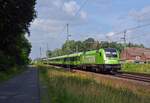 Am 02.07.21 führte 182 522 den FLX 32615 durch Radis Richtung Halle(S).