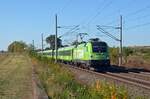 182 522 führte am 24.10.21 den Flixtrain von Stuttgart nach Berlin durch Wittenberg-Labetz.