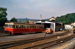 Depot der Nebenbahn Frankfurt-Königstein, 22.08.1985.