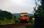 Der Esslinger VT 104 war hier bei Königstein am 22.09.1985 recht zügig gefahren.