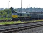 Freightliner CLASS 66, PB 08, 9288 0266 002-9 B-BRLL mit einem offenen Güterzug in Gera am 18.6.2020