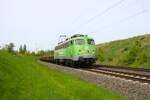 Gesellschaft für Fahrzeugtechnik 110 292-0 mit Bauzugwagen in Hanau Rauschwald am 13.04.24