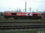 DE 67 ist heute im Bahnhof Hamburg - Wilhelmsburg abgestellt. Sonst stehen hier 145er der HGK oder RE481/482 der SBB Cargo.