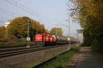 HGK (mittlerweile RheinCargo) DE 86 + DE 81 mit dem Wasserglaszug.