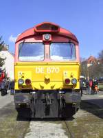 DE670 der HGK bei der Sonderausstellung 150 Jahre Rudolf Diesel am 24.03.2008 im Bahnpark Augsburg.