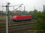 Im Bahnhofsvorfeld von Bitterfeld stand am 25.10.08 185 606 der HGK.